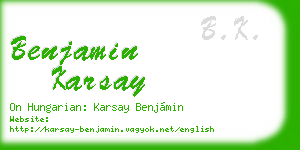 benjamin karsay business card