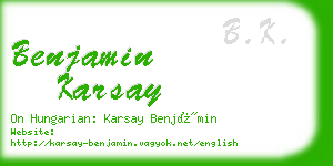 benjamin karsay business card